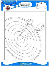 Çocuklar İçin Dart Boyama Sayfaları 